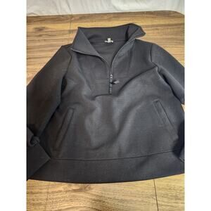 T BY TALBOTS BLACK 1/2 ZIP SWEATSHIRT SOFT Size Small S
